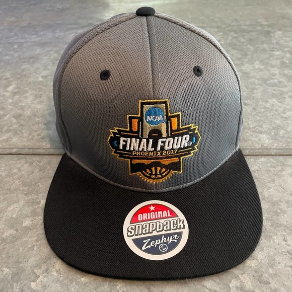 NCAA Other - NWT NCAA Final Four 2017 Zephyr Snapback Hat Gray Black College Basketball